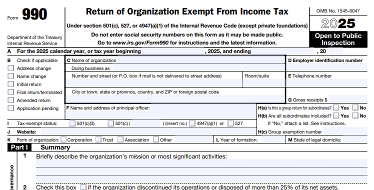 IRS Form 990 Schedules