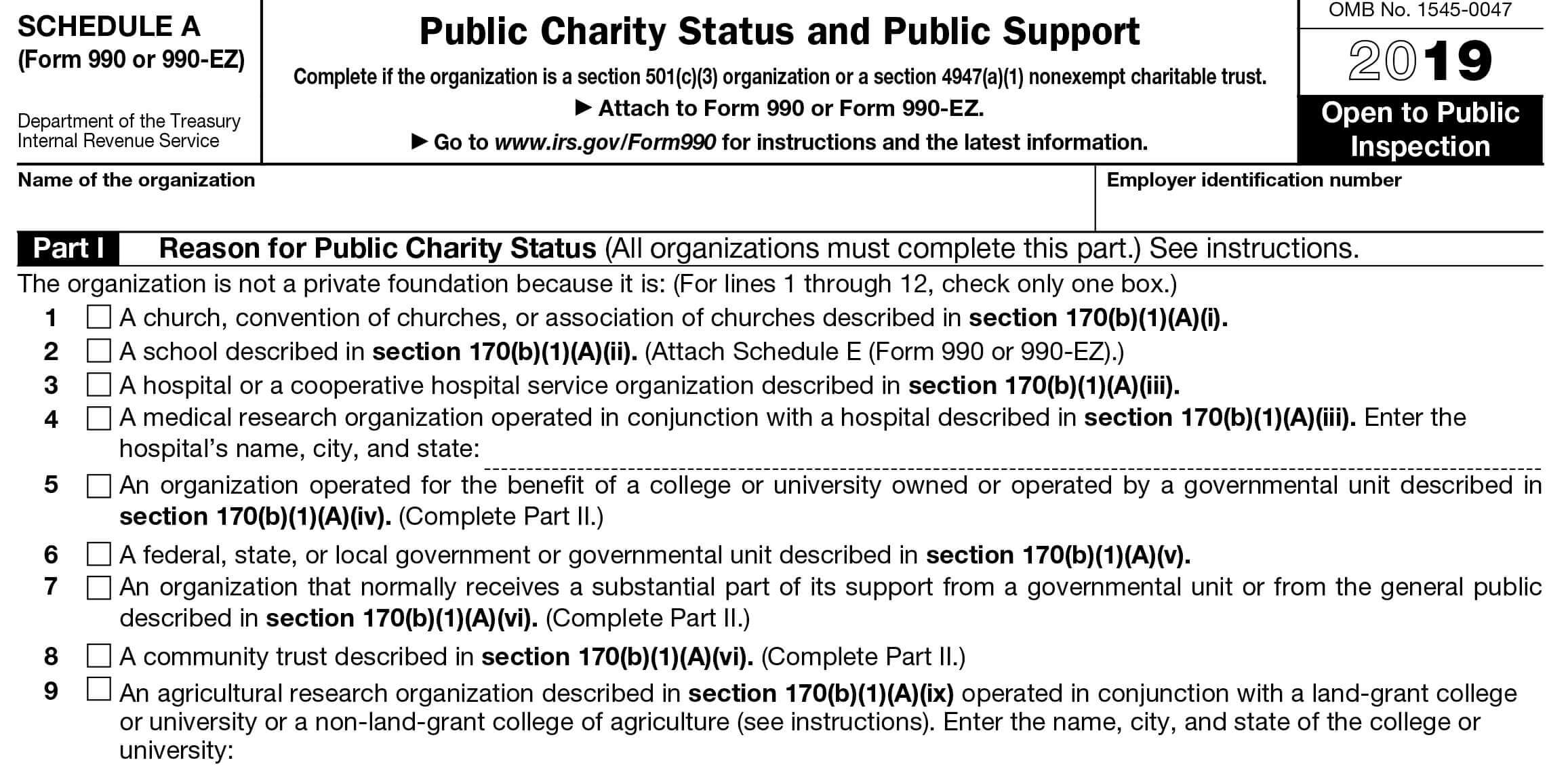 Nonprofits Tax Form 990 2019 IRS Form 990 Instructions